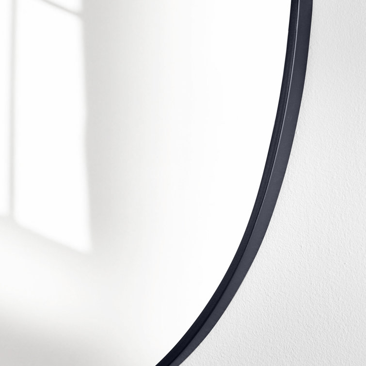 40-Inch Black Oval Metal Frame Mirror