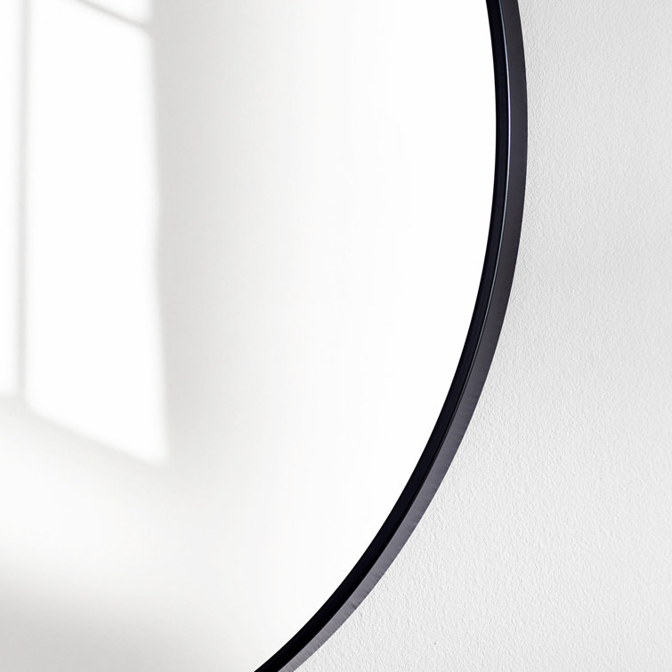 Silver Round Metal Frame Wall Mirror 32"