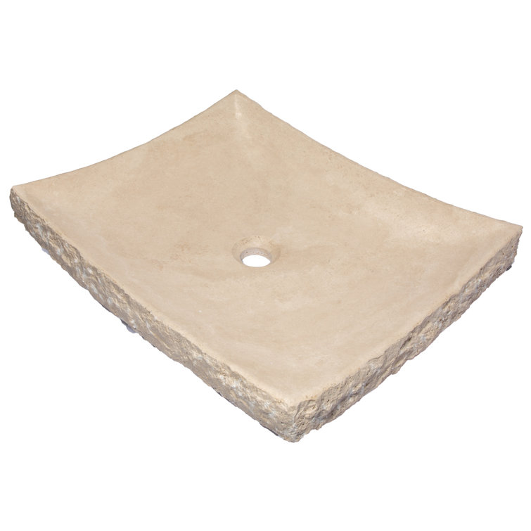 Zen 21'' Beige Stone Rectangular Bathroom Sink