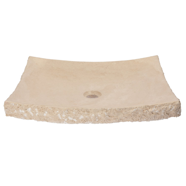 Zen 21'' Beige Stone Rectangular Bathroom Sink
