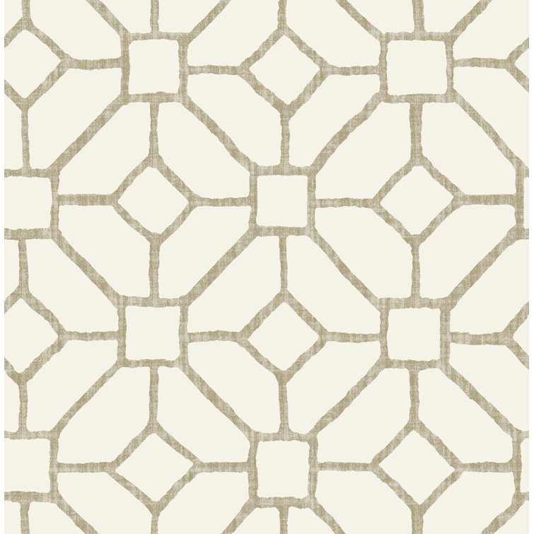 Addis Beige Geometric Trellis Non-Pasted Wallpaper