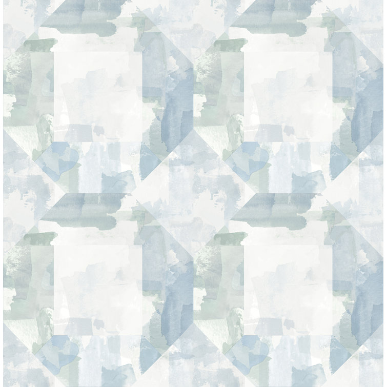 Perrin Blue Gem Geometric Non-Woven Wallpaper Roll