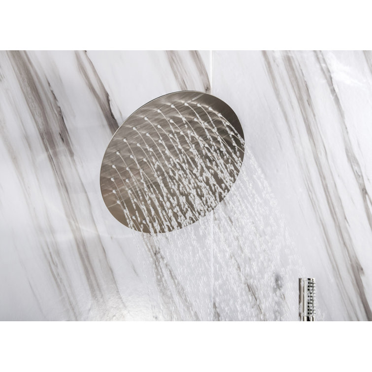 Nickel Multi-Head Wall Mounted Rain Shower System