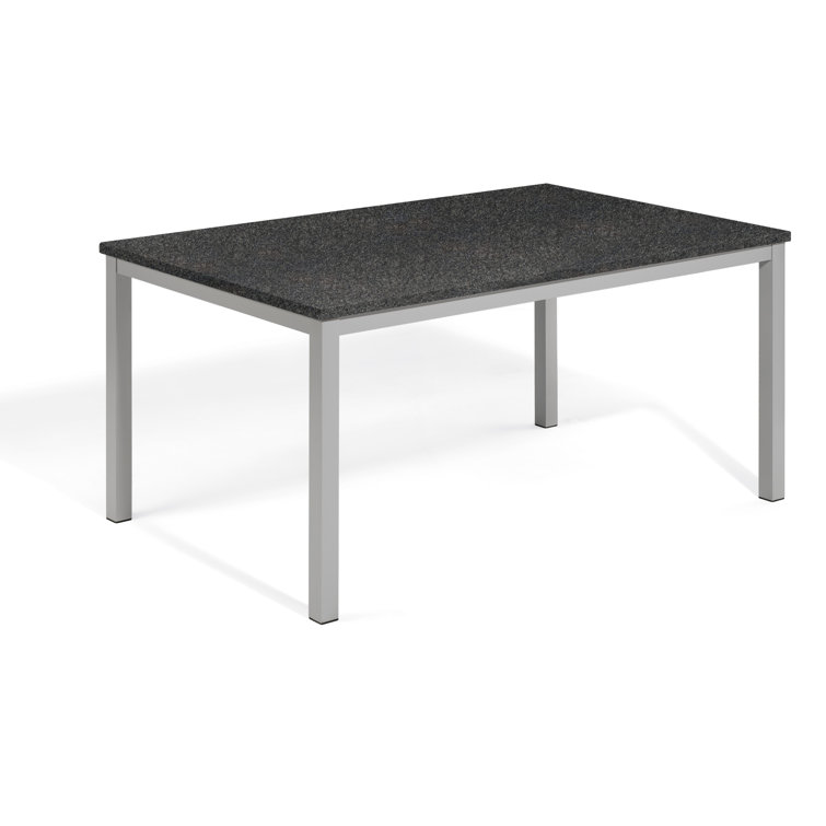 68" Natural Tekwood and Flint Aluminum Outdoor Dining Table