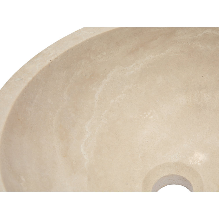 Eden Bath 14'' Beige Travertine Stone Vessel Sink