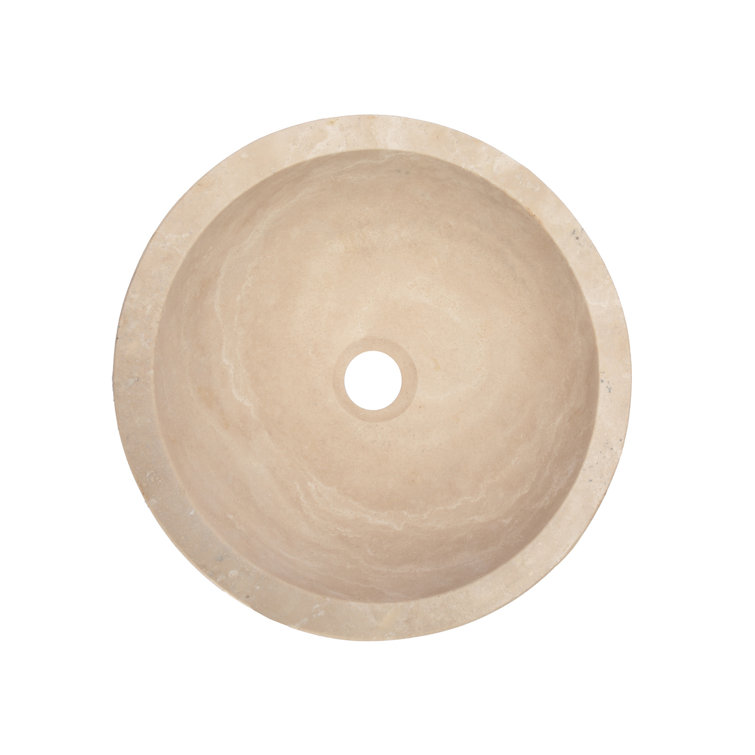 Eden Bath 14'' Beige Travertine Stone Vessel Sink