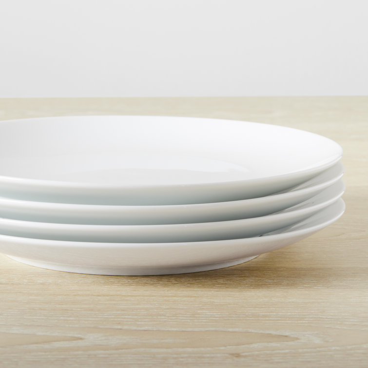 White Organic Porcelain Dinner Plate Set of 4