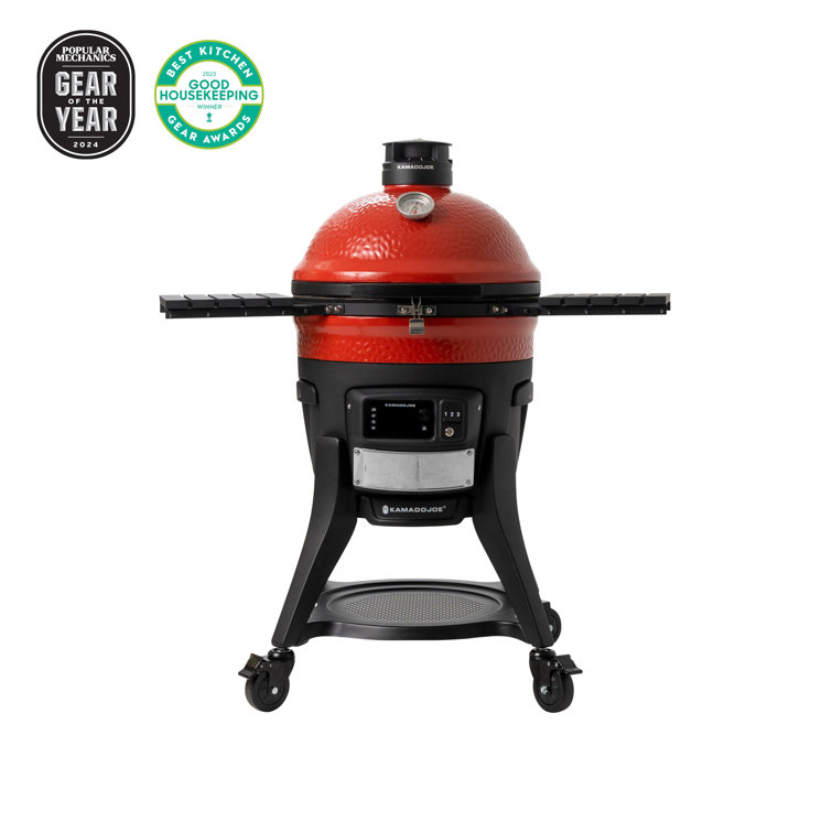 Kamado Joe 18" Red Ceramic Digital Charcoal Grill and Smoker