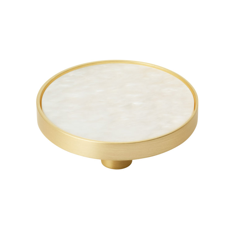 Gold and Mother of Pearl Round 2" Cabinet Knob Set