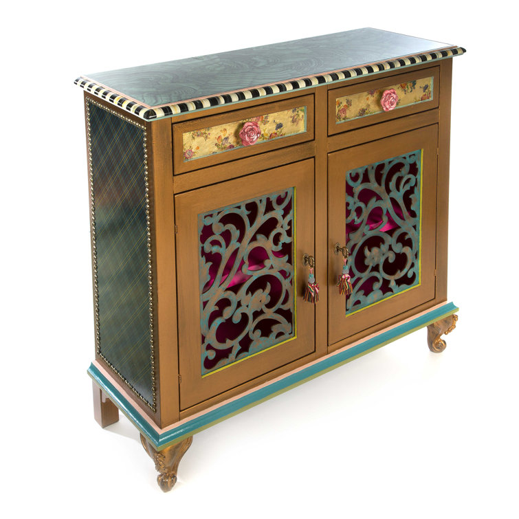 Green Beech Solid Wood Chest with Brass Hardware