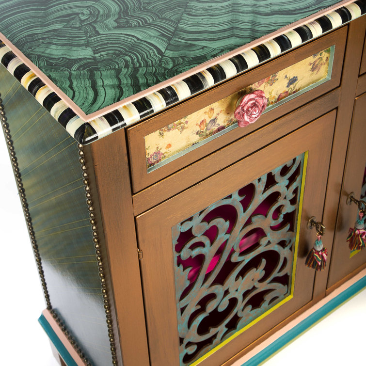 Green Beech Solid Wood Chest with Brass Hardware