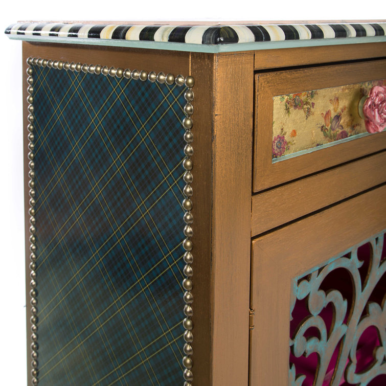 Green Beech Solid Wood Chest with Brass Hardware