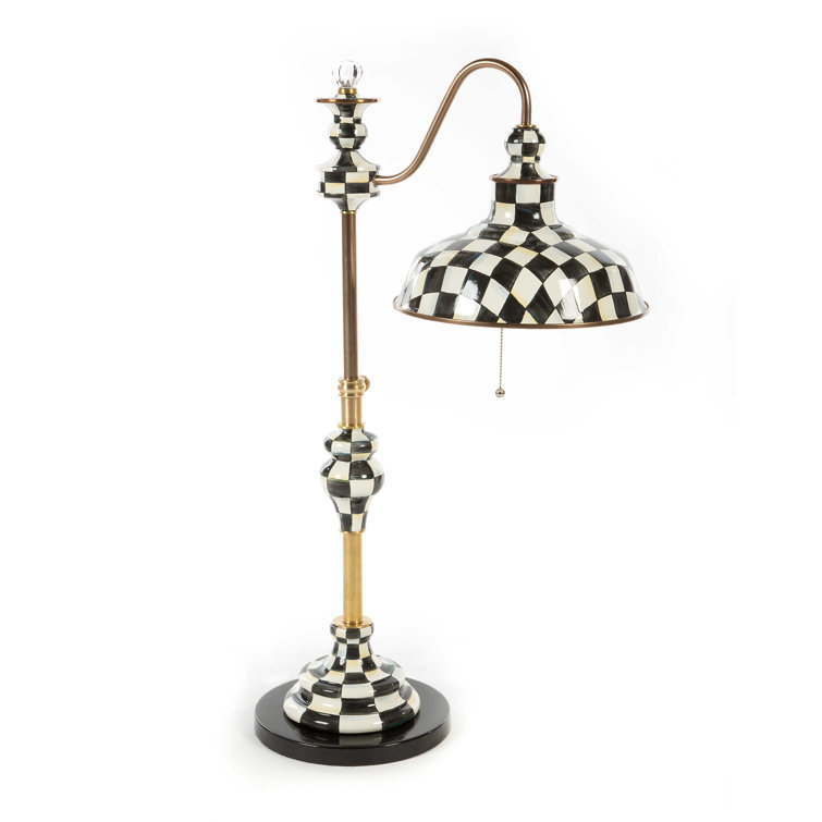 Brass and Enamel Dome Shade Writer's Lamp
