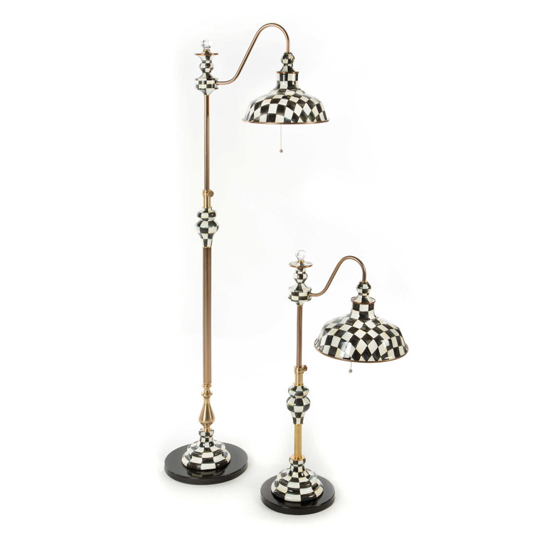 Brass and Enamel Dome Shade Writer's Lamp