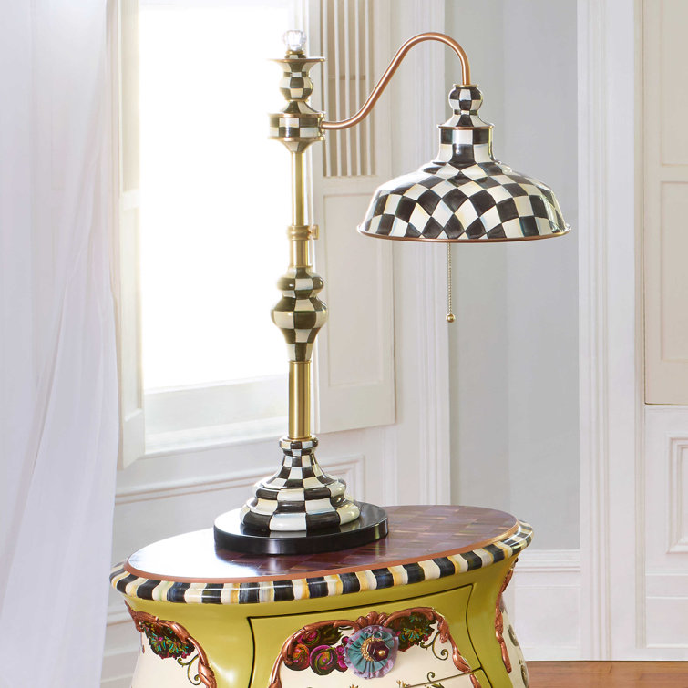 Brass and Enamel Dome Shade Writer's Lamp