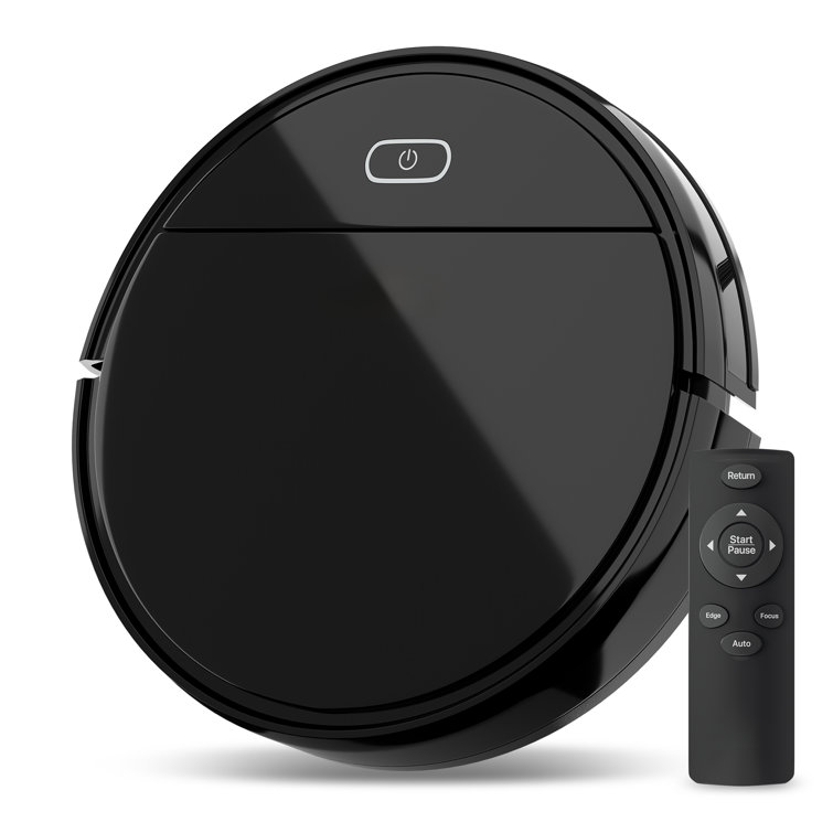 Black Cordless Bagless Robot Vacuum with HEPA Filter