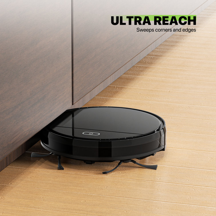 Black Cordless Bagless Robot Vacuum with HEPA Filter