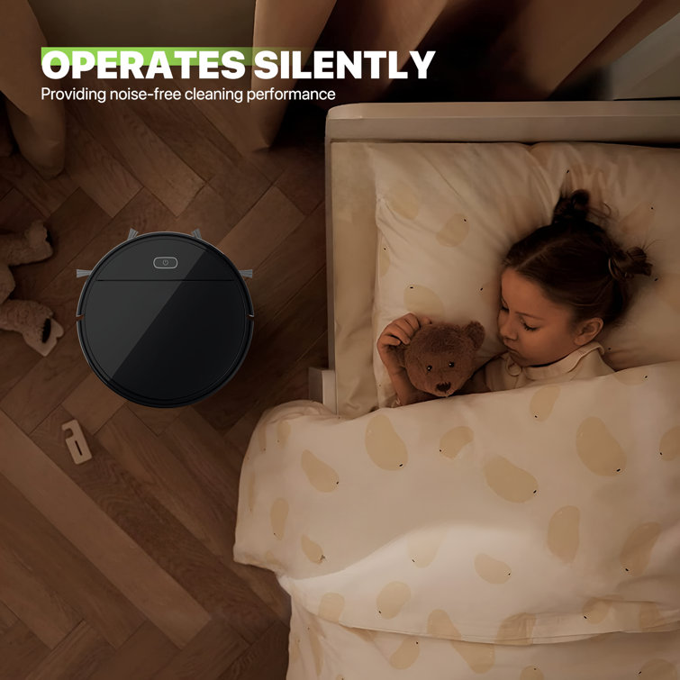 Black Cordless Bagless Robot Vacuum with HEPA Filter