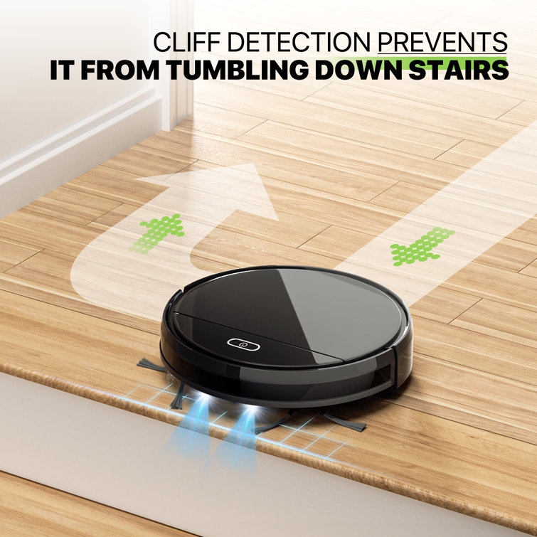 Black Cordless Bagless Robot Vacuum with HEPA Filter