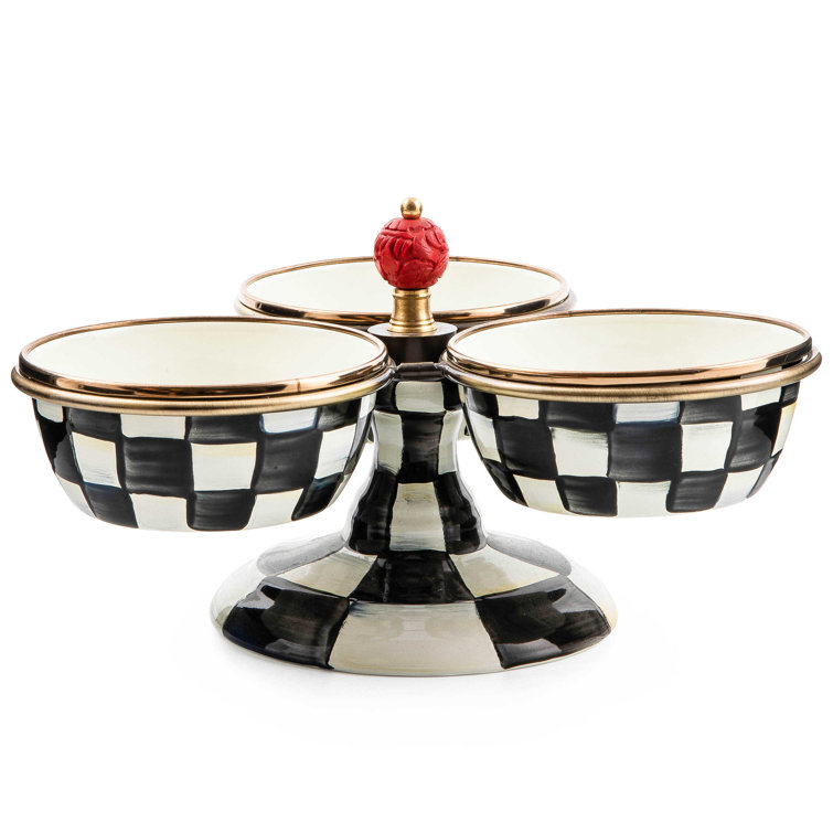 Multi-Color Enamel Round Compartment Bowl Dish