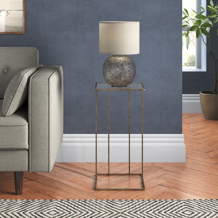 Antique Gold and Glass Square Accent Table