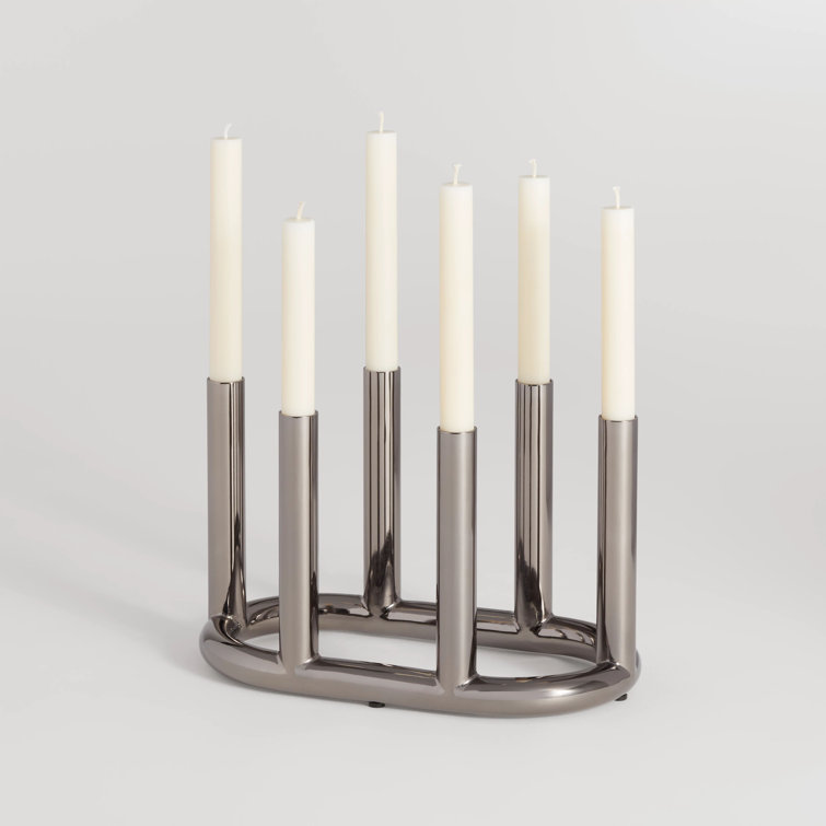 Rad Large Black Nickel Metal Candelabra