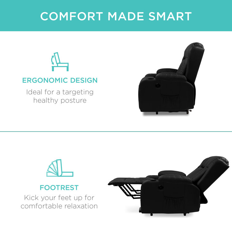 Black Faux Leather Heavy Duty Massage Recliner Chair