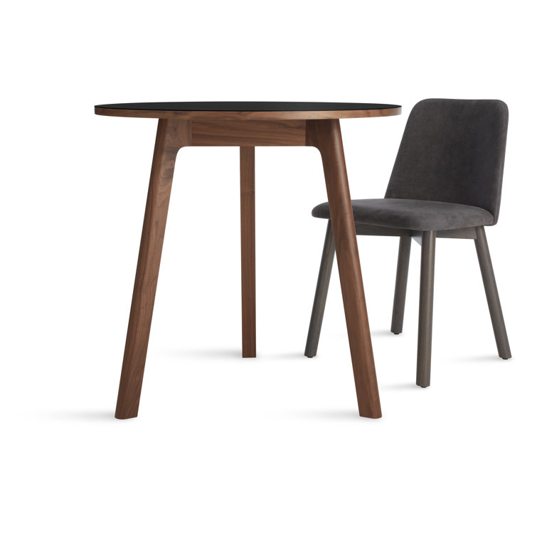 30'' Black and Walnut Round Wood Dining Table