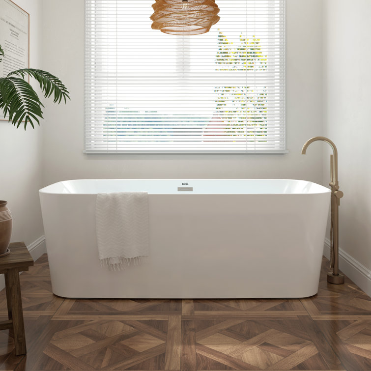 Shangri-La 67" Glossy White Acrylic Freestanding Bathtub