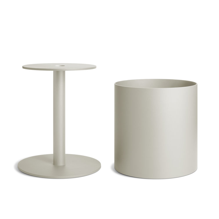 Putty Aluminum Outdoor Planter with Removable Drainage Plug
