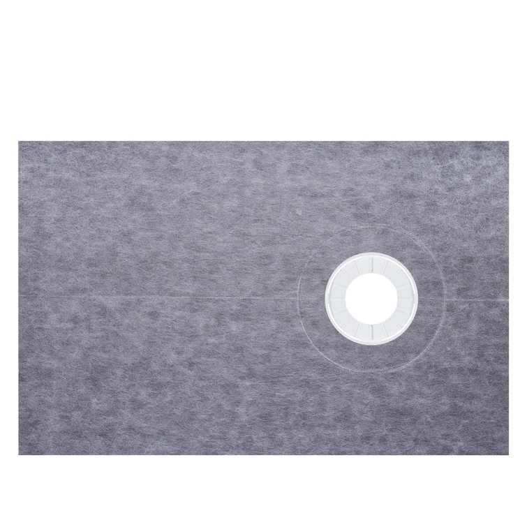 Gray Rectangular Single Shower Base with Round Drain