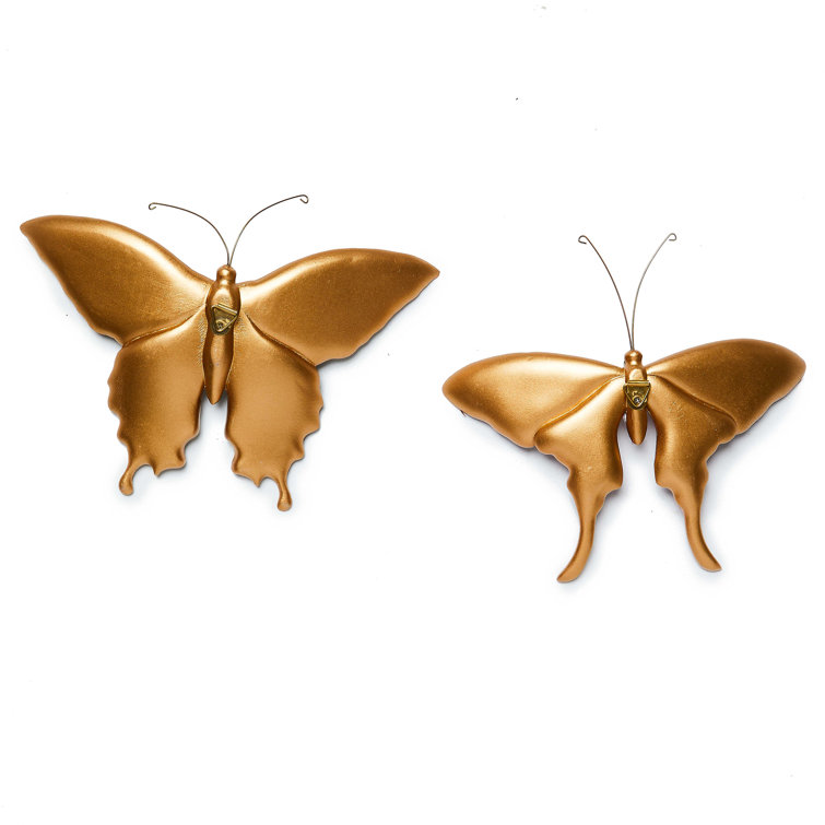 Courtly Check Butterfly Duo Wall Decor Set in Black & White