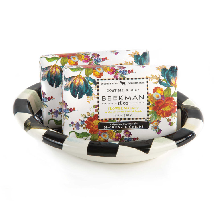Black and White Checkered Ceramic Soap Dish
