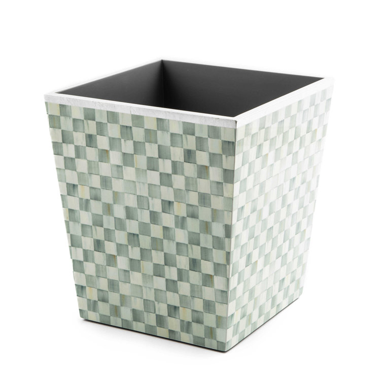 Sterling Check Square Lacquer Waste Bin for Kids