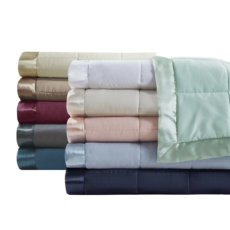 King Teal Reversible Satin Trim Down Alternative Blanket
