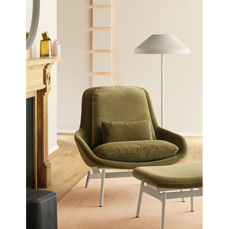 Craig Red Textured Basketweave Lounge Chair with Steel Base