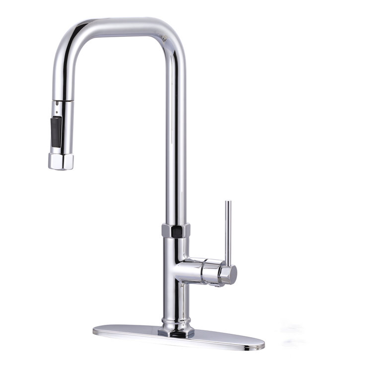 Polished Chrome Single Handle Pull Down Kitchen Faucet