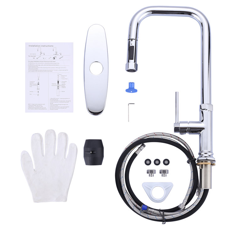 Polished Chrome Single Handle Pull Down Kitchen Faucet