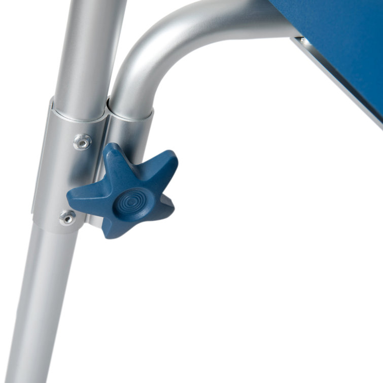 Blue and Gray Height Adjustable Multifunctional Commode and Shower Chair