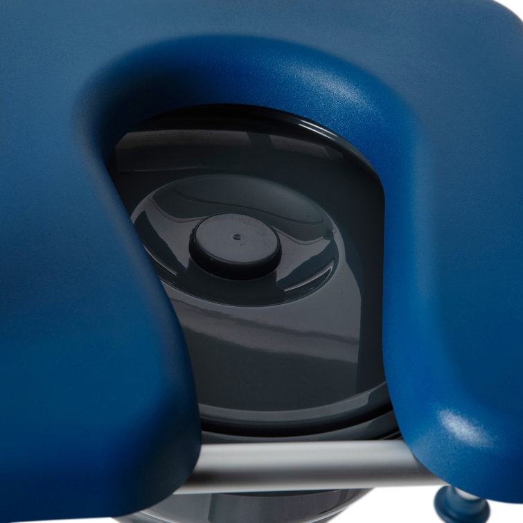Blue and Gray Height Adjustable Multifunctional Commode and Shower Chair