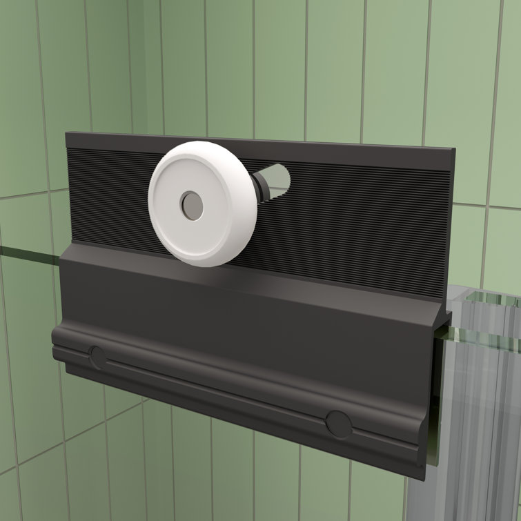Matte Black Semi-Frameless Sliding Shower Door with Clear Glass