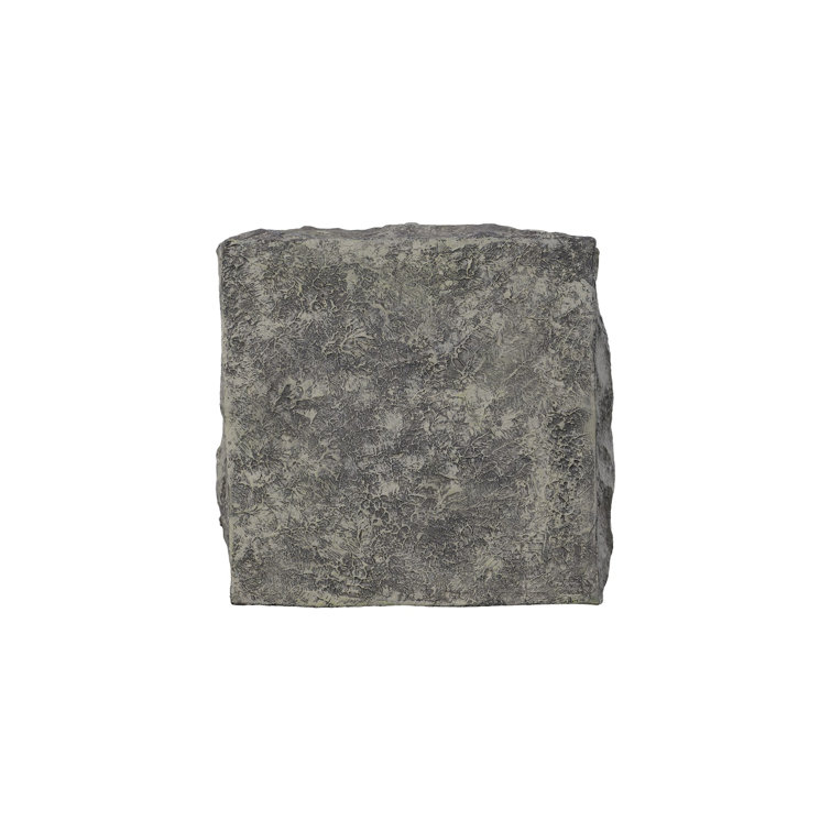 Gray Resin Textured Stone Pedestal, 18"H x 13"W x 13"D