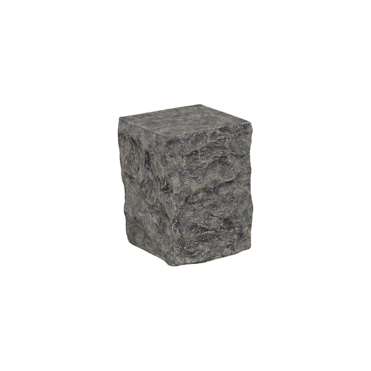Gray Resin Textured Stone Pedestal, 18"H x 13"W x 13"D