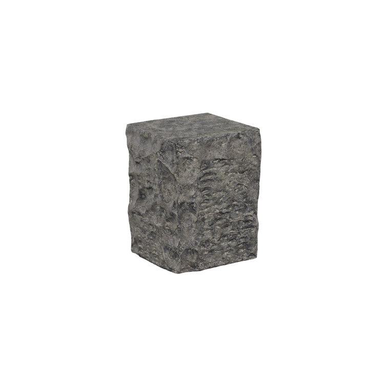 Gray Resin Textured Stone Pedestal, 18"H x 13"W x 13"D