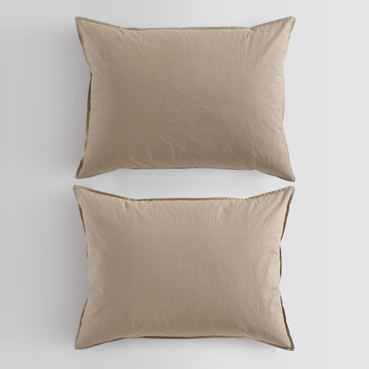 Camel Brown Queen Cotton Percale Duvet Cover Set
