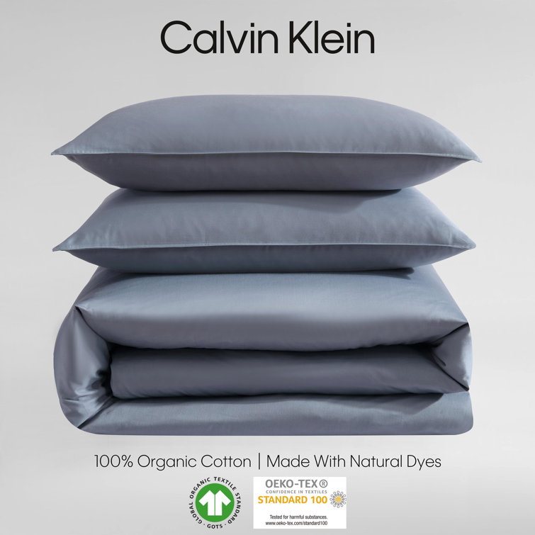 Light Blue Organic Cotton Queen Bedspread Cover Set