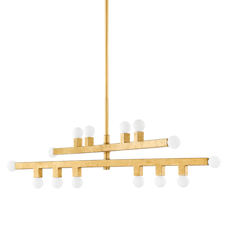 Sutter 40.75" Vintage Gold Leaf 14-Light Chandelier