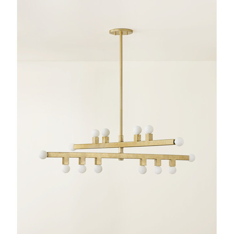 Sutter 40.75" Vintage Gold Leaf 14-Light Chandelier