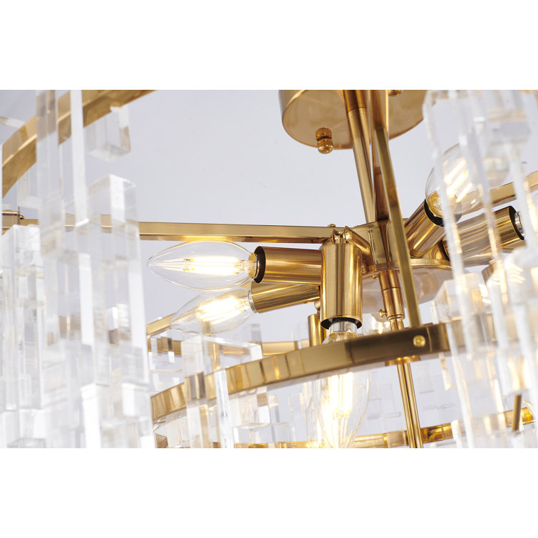 Antique Bronze Crystal Chandelier with Adjustable Rod
