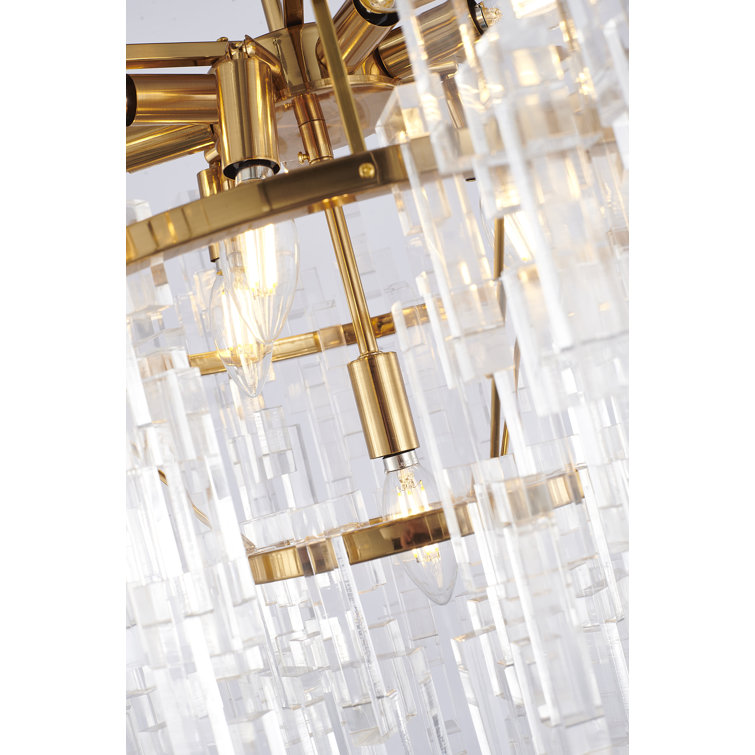 Antique Bronze Crystal Chandelier with Adjustable Rod